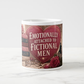 Emotioneel gehecht aan fictieve mannen romanceboek grote koffiekop