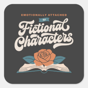 Emotioneel gehecht aan fictieve personages vierkante sticker