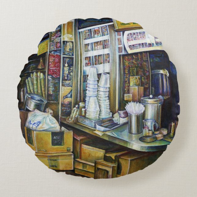 Emotioneel geladen lichtkrachten, Singapore Rond Kussen (Voorkant)