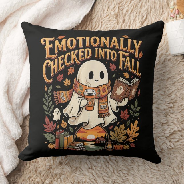 Emotioneel ingecheckt bij herfst Halloween Kussen (Deken)