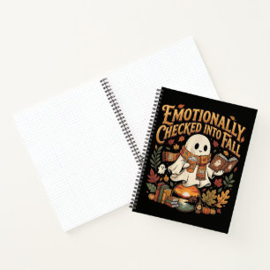 Emotioneel ingecheckt bij herfst Halloween Notitieboek