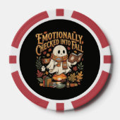 Emotioneel ingecheckt bij herfst Halloween Poker Chips (Voorkant)