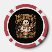 Emotioneel ingecheckt bij herfst Halloween Poker Chips (Achterkant)