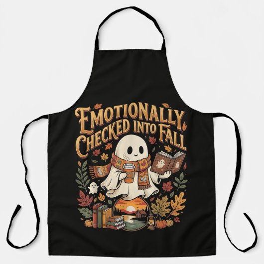 Emotioneel ingecheckt bij herfst Halloween Schort (Voorkant)