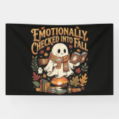 Emotioneel ingecheckt bij herfst Halloween Spandoek (Horizontaal)