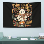 Emotioneel ingecheckt bij herfst Halloween Spandoek (Beurs)