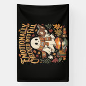 Emotioneel ingecheckt bij herfst Halloween Spandoek (Verticaal)