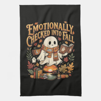 Emotioneel ingecheckt bij herfst Halloween Theedoek