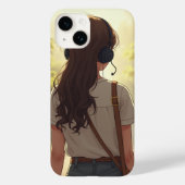 Emotioneel meisje dat naar muziek luistert iPhone- Case-Mate iPhone Case (Achterkant)