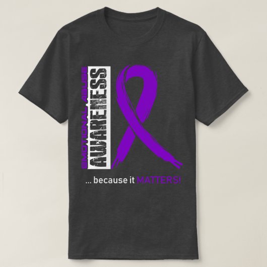 Emotioneel misbruikbewustzijn omdat het ertoe doet t-shirt (Design voorkant)