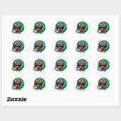 emotioneel monster ronde sticker (Vel)
