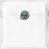 emotioneel monster ronde sticker (Tas)
