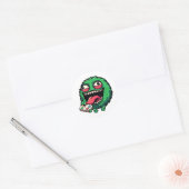 emotioneel monster ronde sticker (Envelop)
