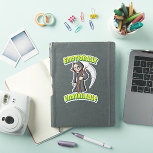 Emotioneel niet beschikbaar Kawaii Grim Reaper Car Sticker