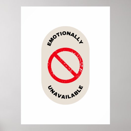 "Emotioneel niet beschikbaar" Poster (Voorkant)