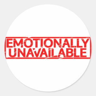 Emotioneel niet beschikbaar stempel ronde sticker