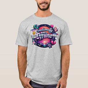 Emotioneel Offline Geen Verbinding Y2K Sticker Des T-shirt