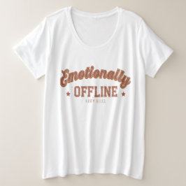 Emotioneel Offline – Vintage Minimalistisch Grote Maat T-shirt