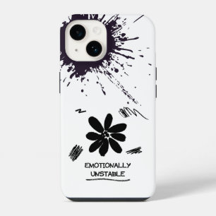 Emotioneel Onstabiele Grappige Zwarte en Witte Blo iPhone 14 Hoesje