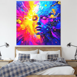 Emotioneel stralingsportret canvas afdruk