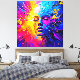 Emotioneel stralingsportret canvas afdruk