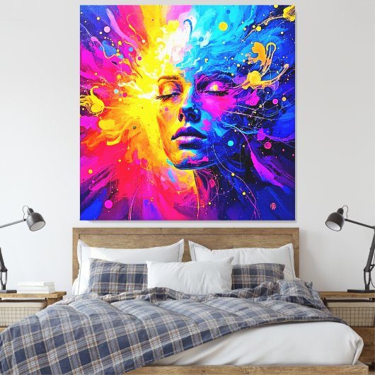 Emotioneel stralingsportret canvas afdruk (Insitu (Slaapkamer))