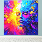 Emotioneel stralingsportret canvas afdruk (Insitu (Houten vloer))