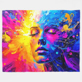 Emotioneel stralingsportret fleece deken (Voorkant (Horizontaal))