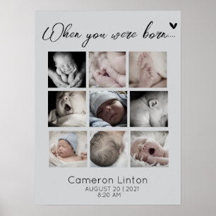 Emotioneel Toen Je Werd Geboren  Fotocollage  Poster