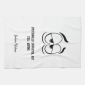 Emotioneel uitgeput grappig gepersonaliseerd theedoek (Horizontaal)