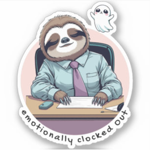 Emotioneel uitgetimed – Introvert humeur humor Sticker