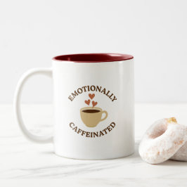 Emotioneel vol cafeïne – Koffiemok met een sterke  Tweekleurige Koffiemok