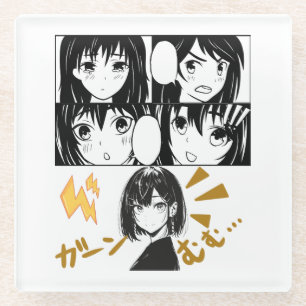 Emotionele Anime grids. Geen BG Glazen Onderzetter
