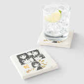 Emotionele Anime grids. Geen BG Stenen Onderzetter (Zijkant)