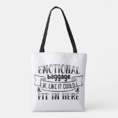 Emotionele bagage die hier past tote bag (Achterkant)
