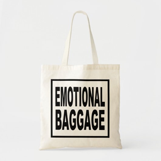 "EMOTIONELE BAGAGE" Grappige typografie Tote Bag (Voorkant)