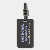 Emotionele bagage: Handvat met Paars geel Bagagelabel (Voorkant verticaal)