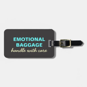 Emotionele bagage: Handvat met zorg - Blauwgroen,  Bagagelabel
