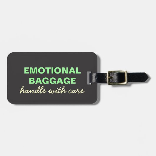 Emotionele bagage: Handvat met zorg - groen, geel Bagagelabel (Voorkant horizontaal)