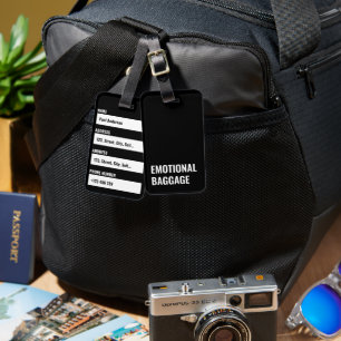 Emotionele Bagage Sarcastisch Grappig Gezegde Bagagelabel