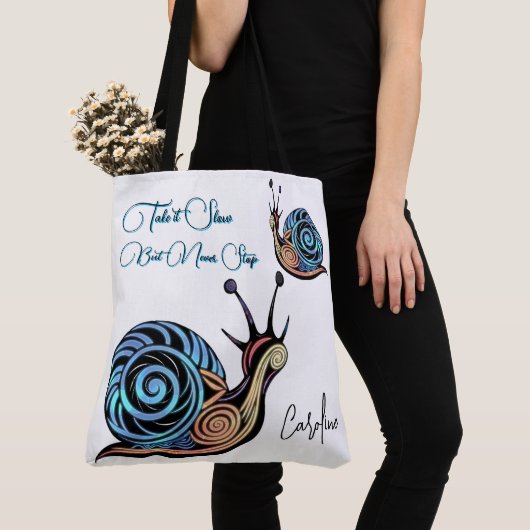 Emotionele bemoedigende boodschap Pastel Fluid Col Tote Bag (Dichtbij)