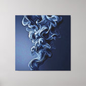 Emotionele blauwe rook kunst canvas afdruk (Voorkant)