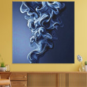Emotionele blauwe rook kunst canvas afdruk (Insitu (Woonkamer))