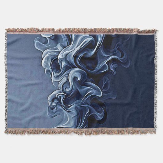 Emotionele blauwe rook kunst deken (Voorkant)