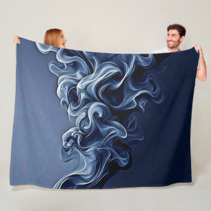 Emotionele blauwe rook kunst fleece deken