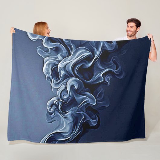 Emotionele blauwe rook kunst fleece deken (In situ)