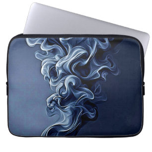 Emotionele blauwe rook kunst laptop sleeve