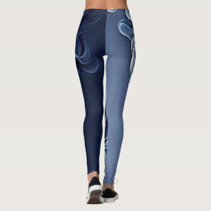 Emotionele blauwe rook kunst leggings