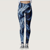 Emotionele blauwe rook kunst leggings (Voorkant)