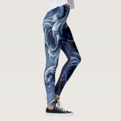 Emotionele blauwe rook kunst leggings (Rechts)